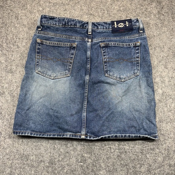 Vintage Y2K L.E.I. Mid Rise Denim Mini Jean Skirt Womens Size 9 90s Preppy Indie - Picture 2 of 9